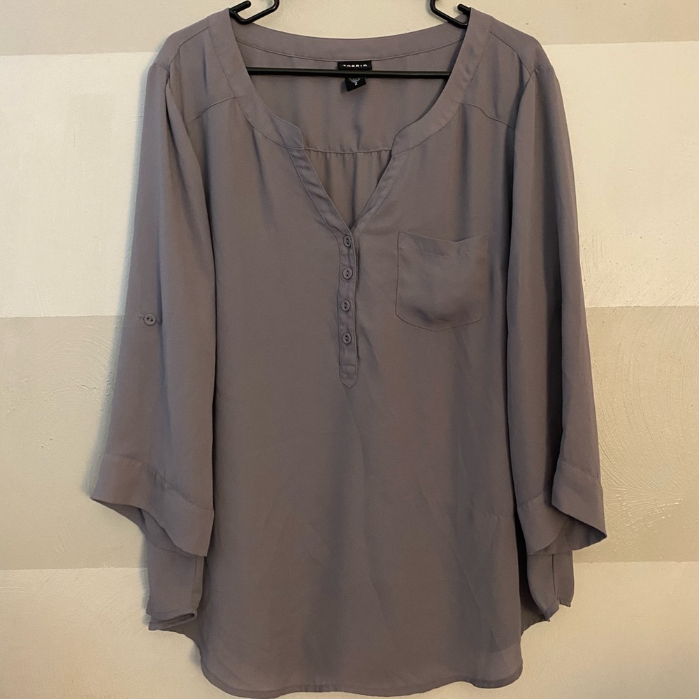 Torrid Harper Georgette 3/4 Pullover Sleeve Blouse, size 2